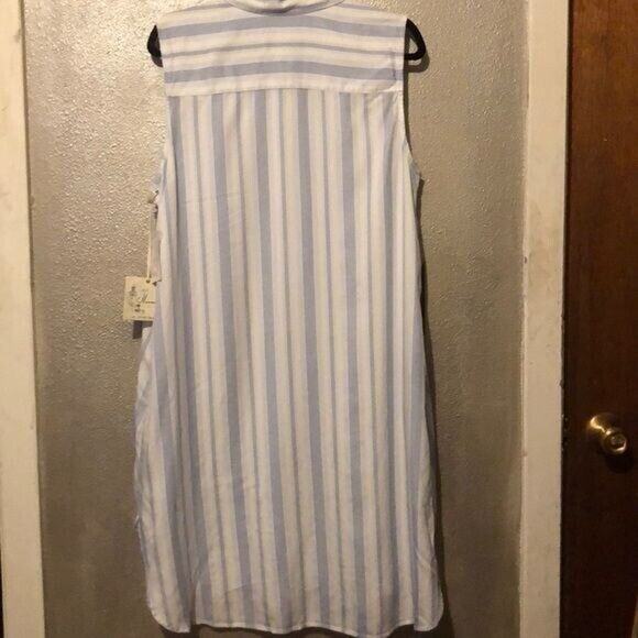 Caffe Marrakesh Sleeveless Tensile Stripe Dress Large NWT - Picture 7 of 11
